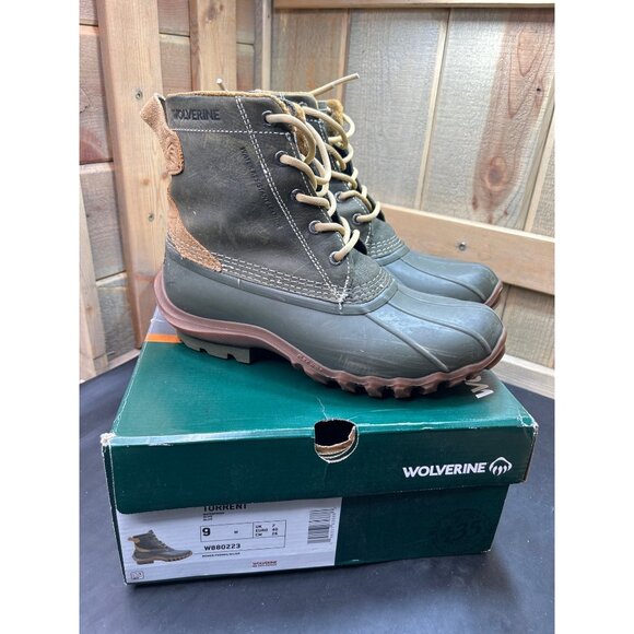 Wolverine Womens Torrent Waterproof Olive Duck Boots Size 9 M - Picture 1 of 10